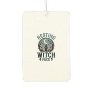Resting Witch Face Vintage Halloween Design_1 Car Air Freshener