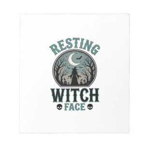 Resting Witch Face Vintage Halloween Design_1 Notepad