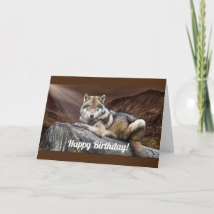 Resting Wolf Happy Birthday Card