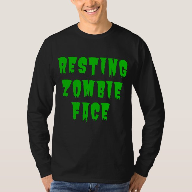 Resting Zombie Face - Funny Halloween 2022 T-Shirt (Front)