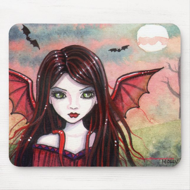 Restless Dusk Vampire Mousepad by Molly Harrison (Front)