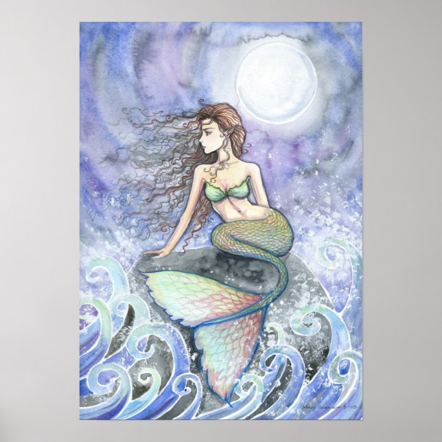 Restless Tide Mermaid Fantasy Poster Print (Front)