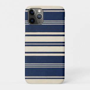Restoration Ivory Navy Blue Vintage Weave Look iPhone 11 Pro Case