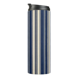 Restoration Ivory Navy Blue Vintage Weave Look Thermal Tumbler
