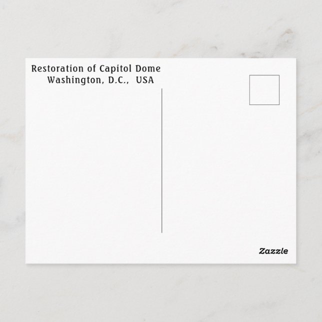 Restoration of Capitol Dome, Washington, D.C., USA Postcard (Back)