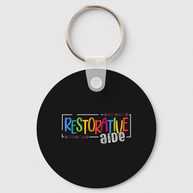 Restorative Aide Designs Unisex-Adults Black Short Key Ring (Front)