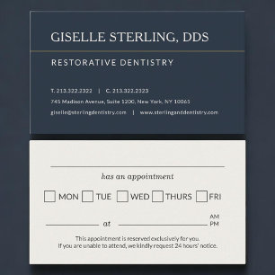 Restorative Dentistry Office Appointment Reminder Card