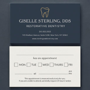 Restorative Dentistry Tooth Appointment Reminder Business Card