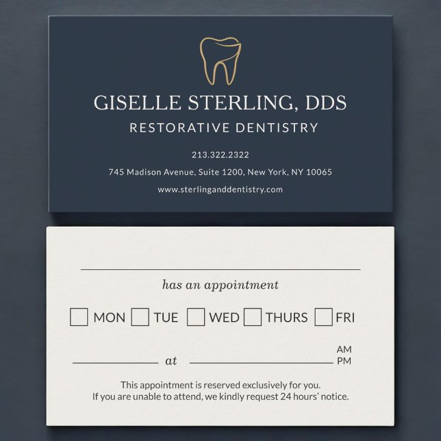 Restorative Dentistry Tooth Appointment Reminder Business Card (Creator Uploaded)