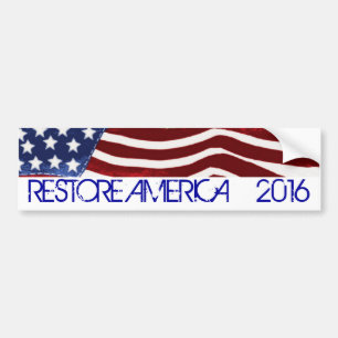 RESTORE AMERICA 2016 Old Glory Bumper Sticke4 Sticker