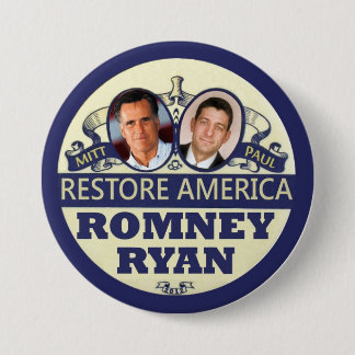 Restore America: Romney & Ryan 7.5 Cm Round Badge