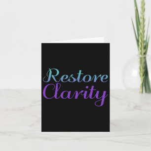 Restore Clarity Suicide Prevention Depression Awar Card