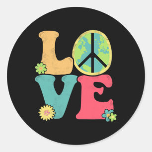 Restore Earth Day Peace Sign Love Hippie Save The Classic Round Sticker