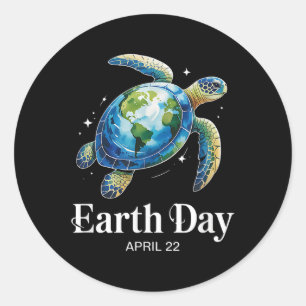 Restore Earth Earth Day 2025 Sea Turtle Art Save T Classic Round Sticker