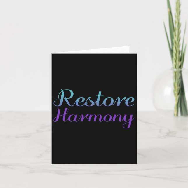 Restore Harmony Suicide Prevention Depression Awar Card (Front)