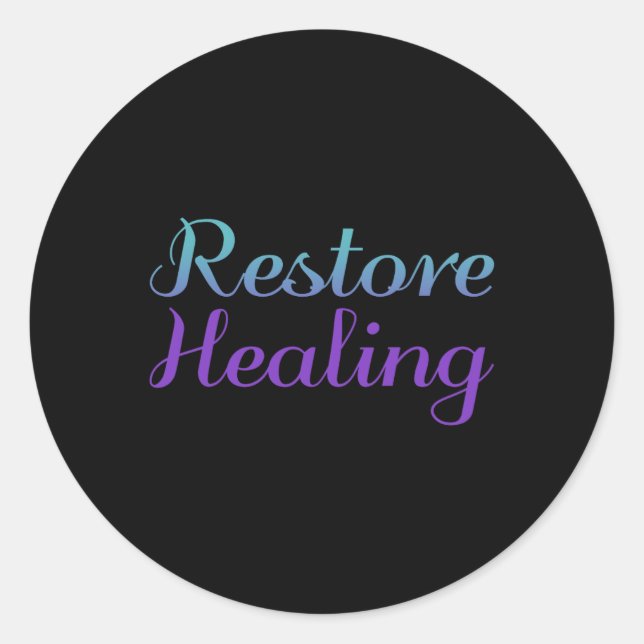 Restore Healing Suicide Prevention Depression Awar Classic Round Sticker (Front)