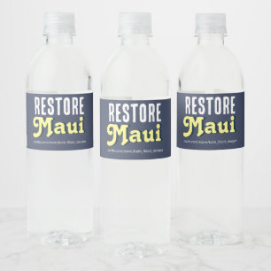 Restore Maui Water Bottle Label