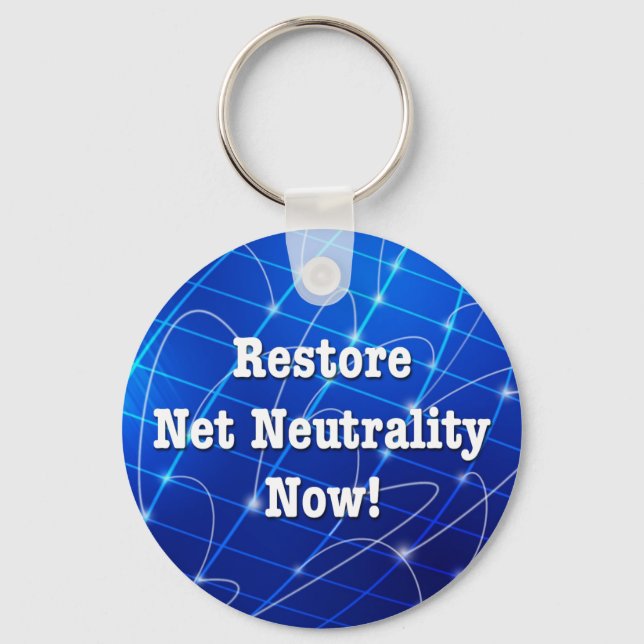 Restore Net Neutrality Now! Key Ring (Front)