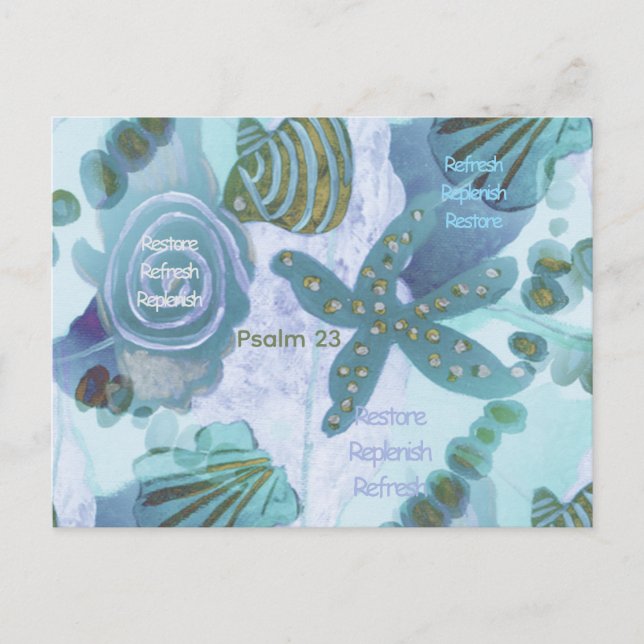 Restore, Replenish, Refresh Holiday Postcard (Front)