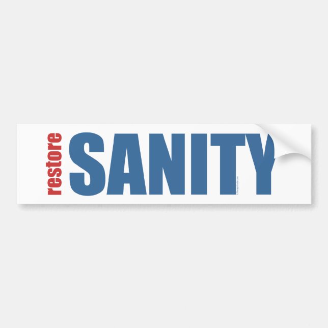 Restore Sanity - Bumper Sticker (Front)