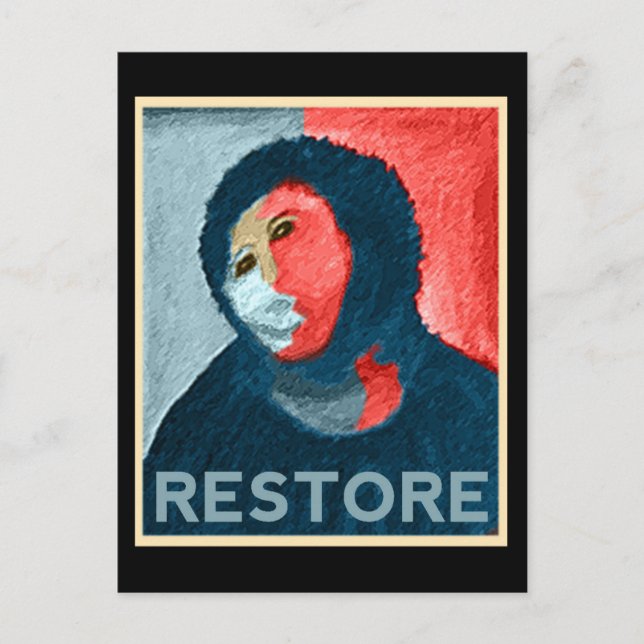 RESTORE - Support Spanish Lady Art Restoration Postcard (Front)