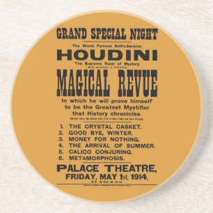 Restored 1914 Harry Houdini yellow billboard Coaster