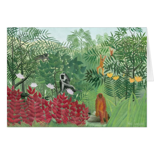 Restored Colour Henri Rousseau Tropical Jungle Art (Front Horizontal)