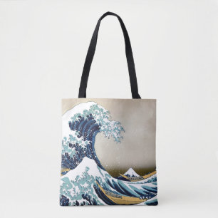 Restored Great Wave off Kanagawa by Hokusai Tote Bag