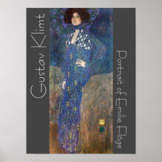 Restored Klimt Portrait of Emilie Flöge Painting Poster