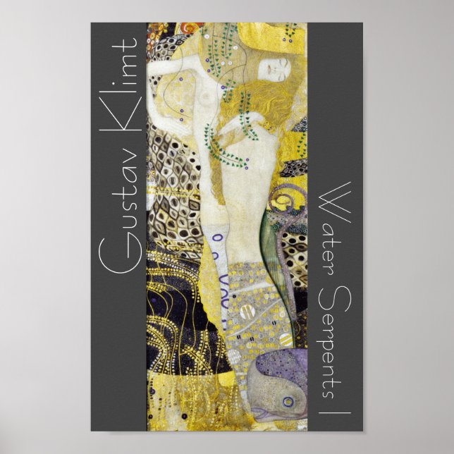 Restored Klimt Water Serpents Art Nouveau Painting Poster (Front)