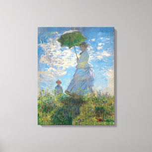 Restored Monet's Woman with a Parasol The Stroll Canvas Print