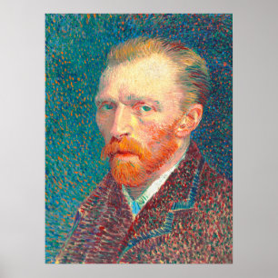 Restored Vibrant Vincent Van Gogh Self Portrait Poster