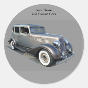 Restored Vintage Car Classic Round Sticker