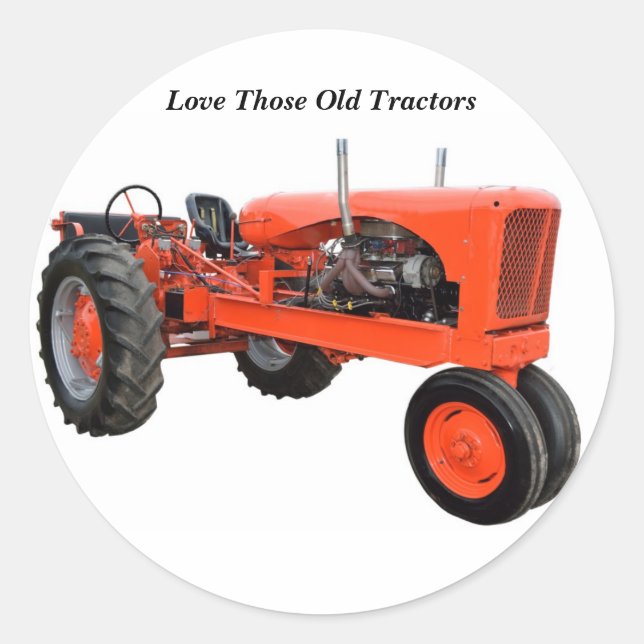 Restored Vintage Tractor Classic Round Sticker (Front)