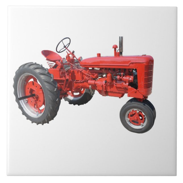 Restored Vintage Tractor Tile (Front)