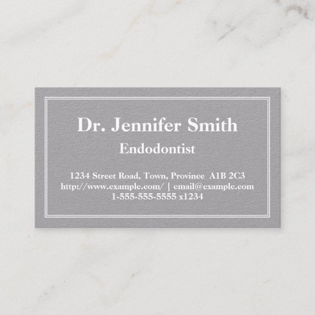 Restrained & Basic Endodontist Business Card (Front)
