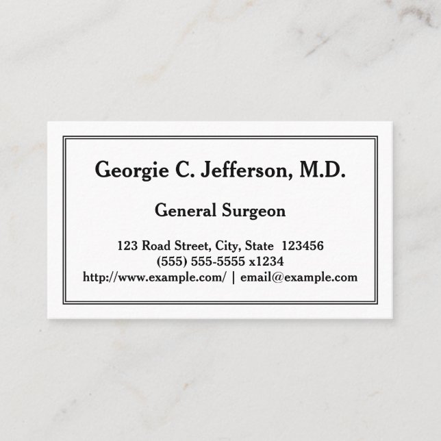 Restrained General Surgeon Business Card (Front)