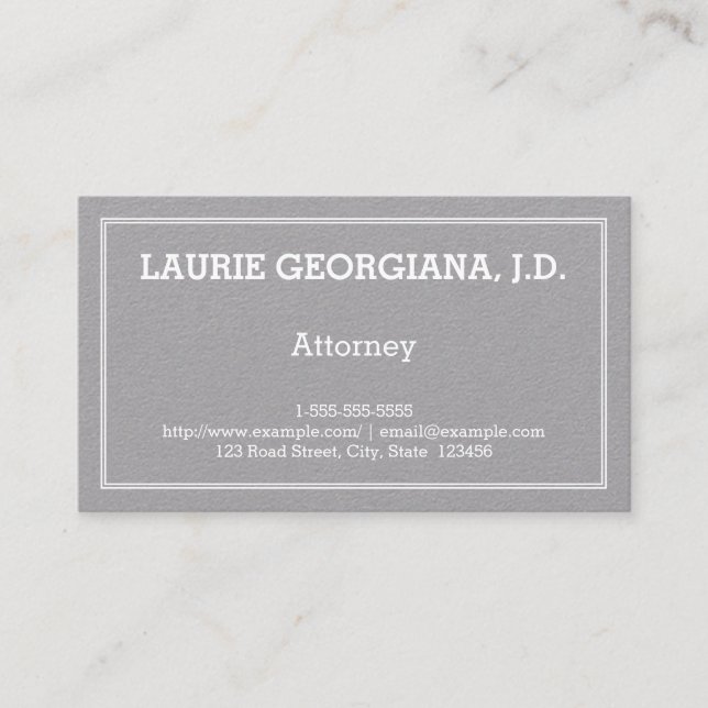 Restrained, Plain Attorney Business Card (Front)