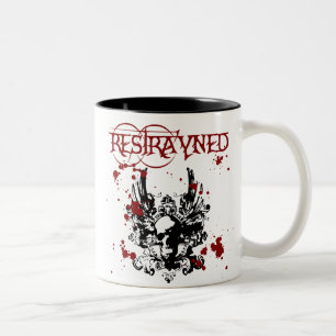 Restrayned Logo BloodSplatter Two-Tone Coffee Mug