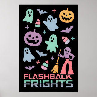 Restro Halloween Pattern | 80s Poster