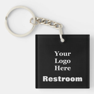 Restroom Black Your Logo Here Key Ring