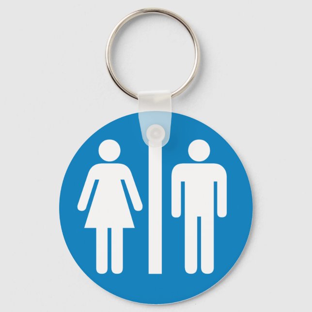 Restroom Facilities Highway Sign Key Ring (Front)