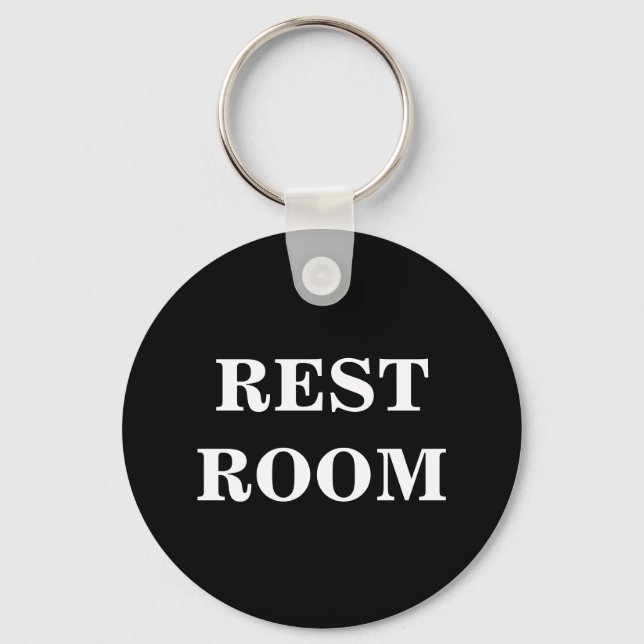 Restroom keychain for WC toilet bathroom (Front)