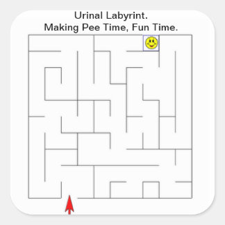 Restroom Urinal Labyrinth Square Sticker