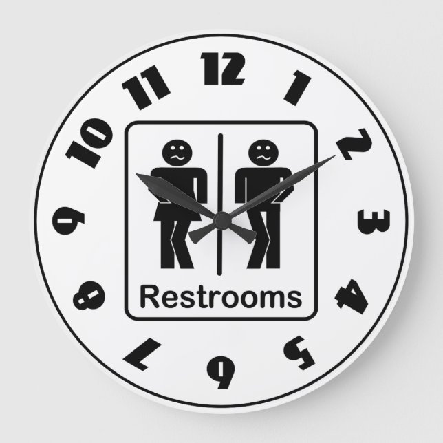 Restrooms Sign Clock (Front)