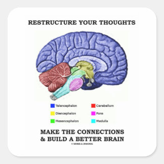 Restructure Your Thoughts Make The Connections Square Sticker