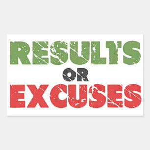Results or Excuses   Bodybuilding Quote   Vintage Rectangular Sticker