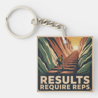 Results Require Reps Key Ring