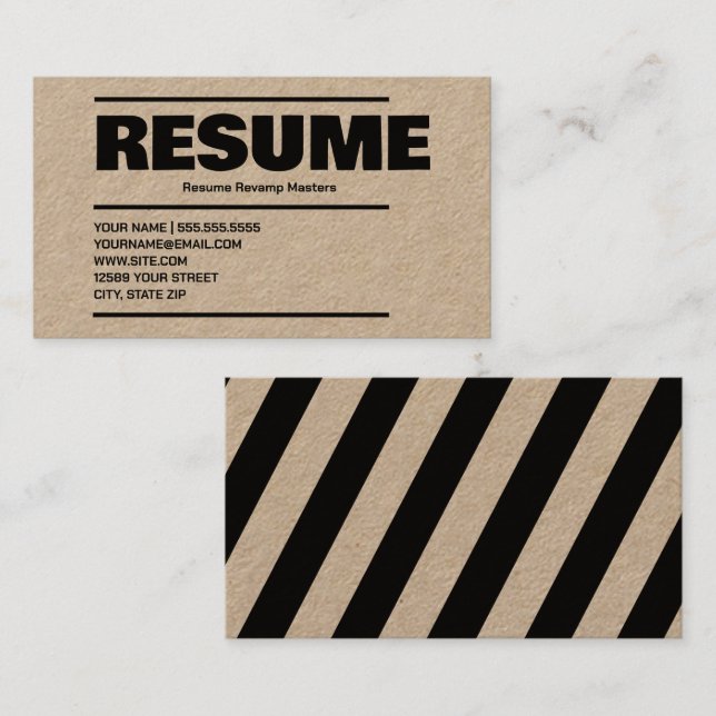 Resume Kraft Business Card (Front/Back)