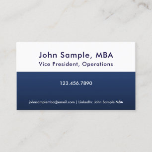 Résumé networking cards Navy and white